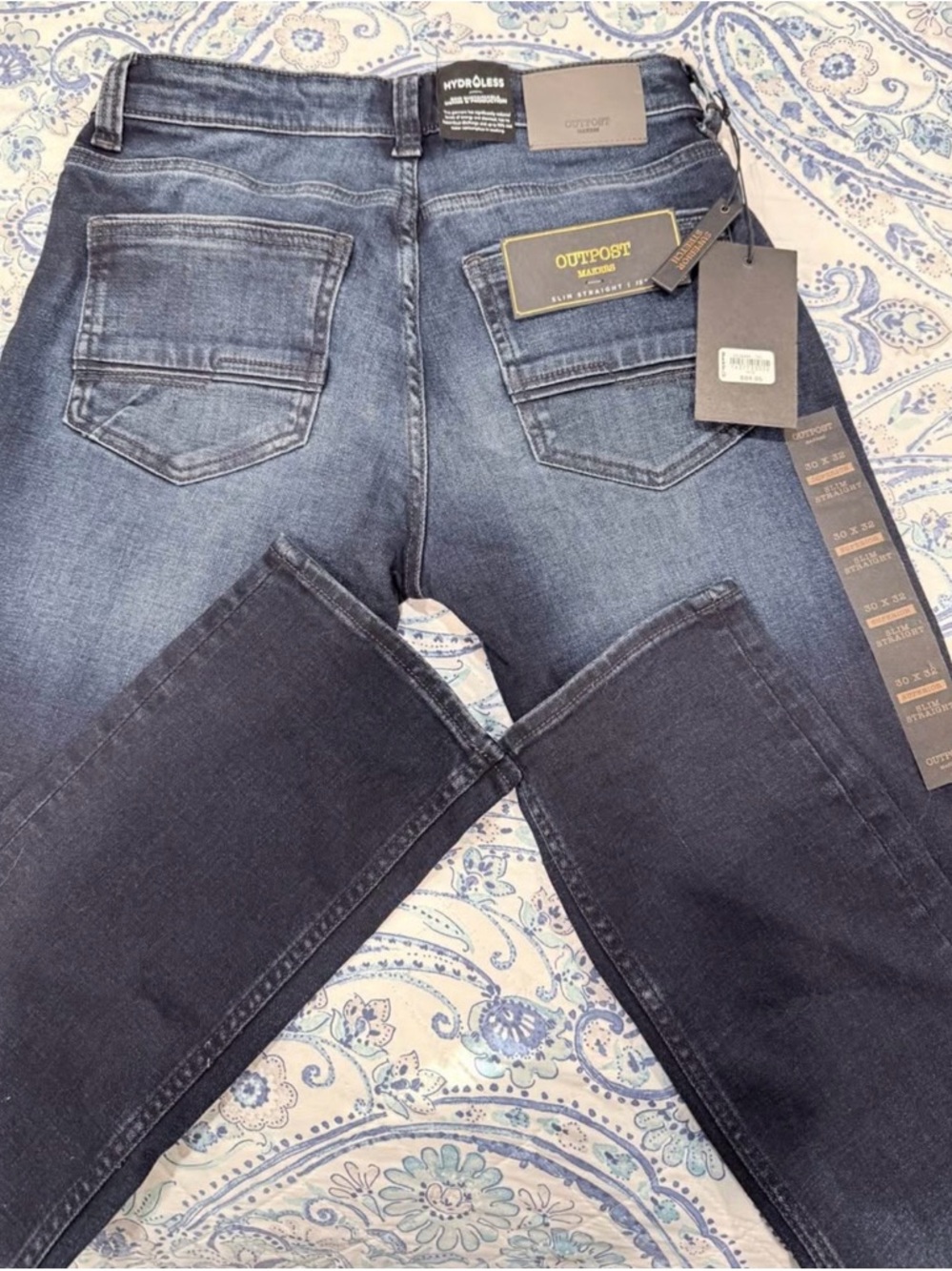 Men's Dark Blue Straight Leg Jeans- Outpost Makers - Picture 5 of 5